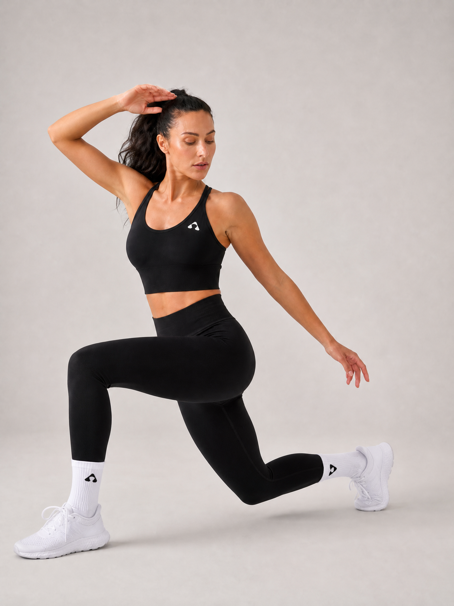 Boost Black Scrunch Cross-Strap Sports Top