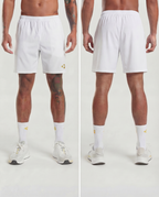 Court shorts til herre – hvit og gull