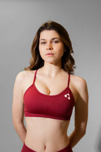 Burgunder Cross-Strap Sports Bra – Boost Sportswear