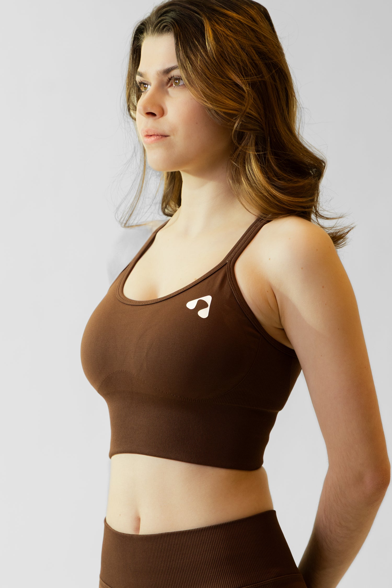 Boost Brown Crossback Sports Top