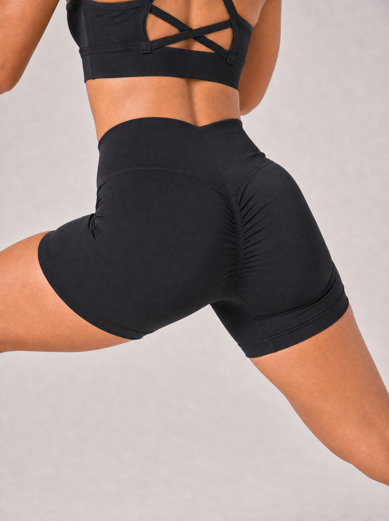 Boost Black High-Waisted Scrunch Shorts