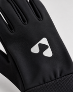 Close-up of white Boost logo on black performance glove