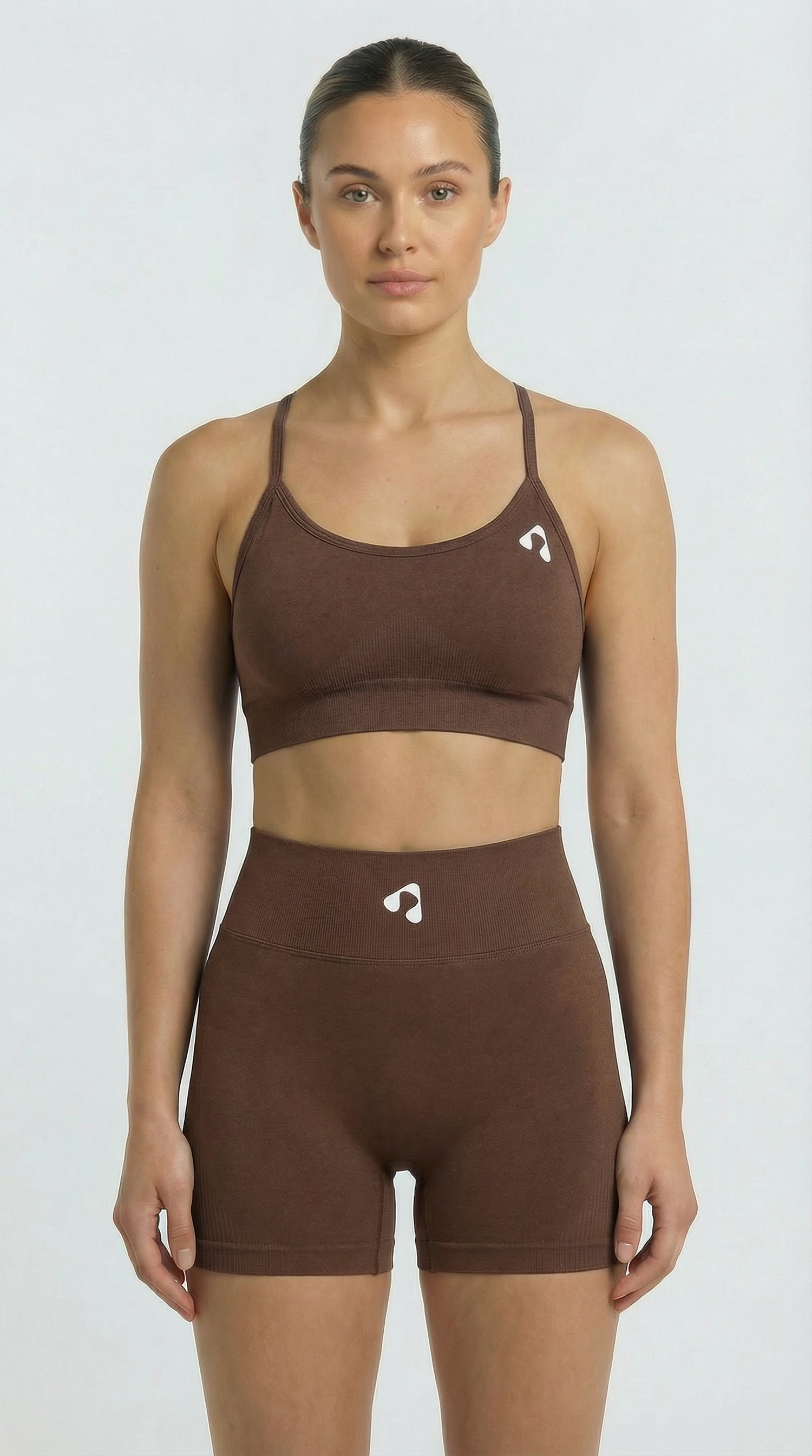 Boost Brown Cross-Strap Sports Bra