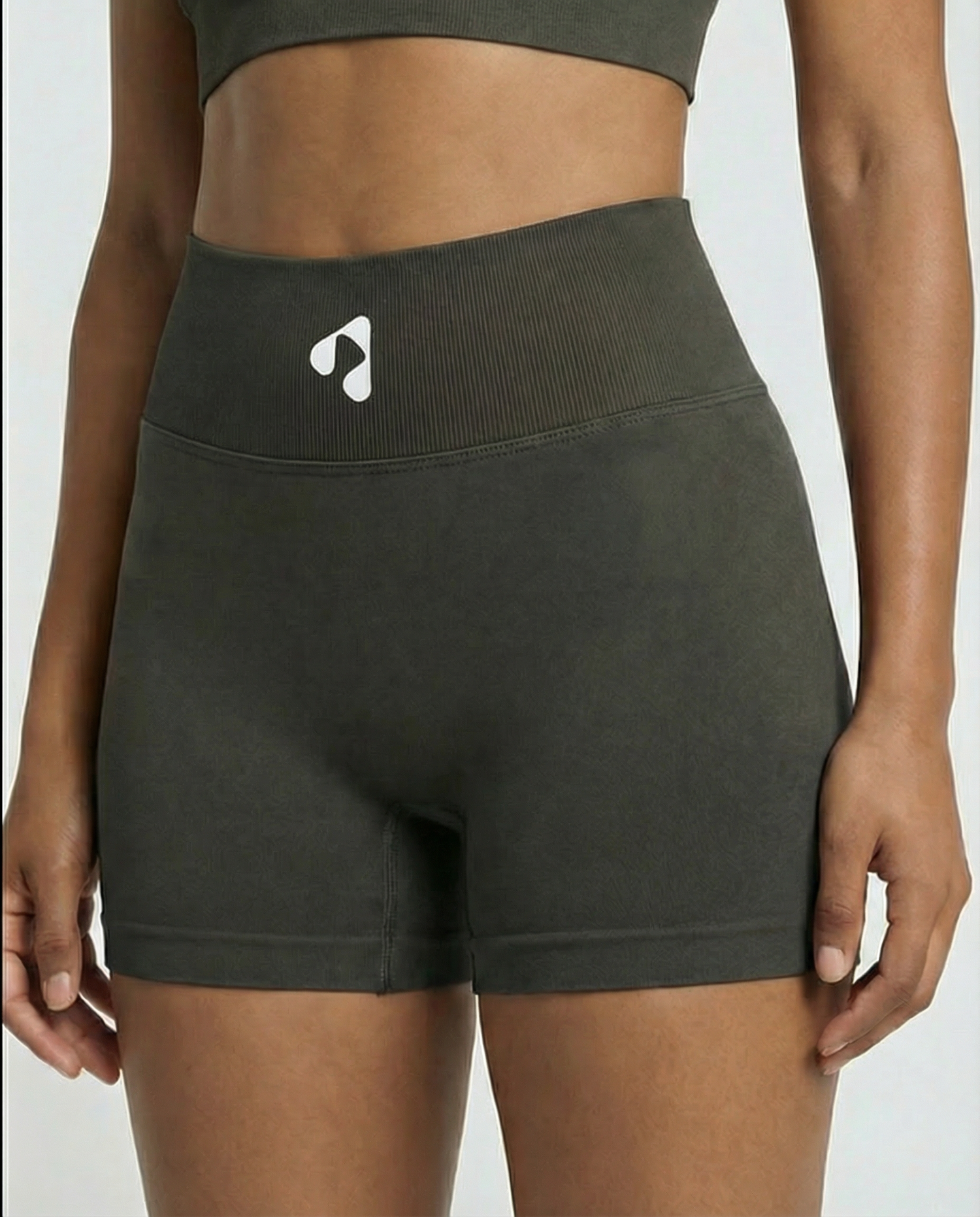 Boost Grey High-Waisted Scrunch Shorts