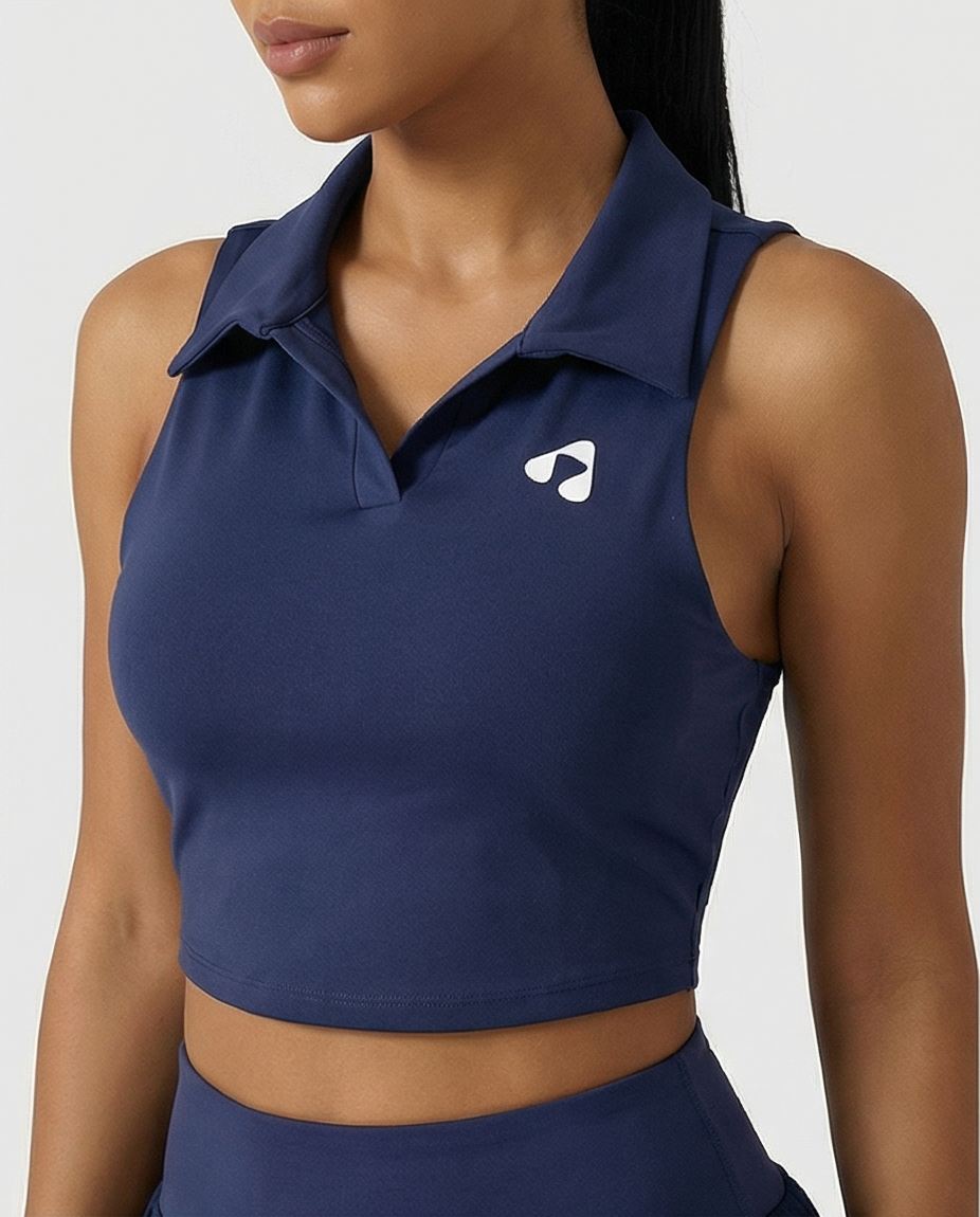 Boost Court Polo Sports Top with Built-in Br