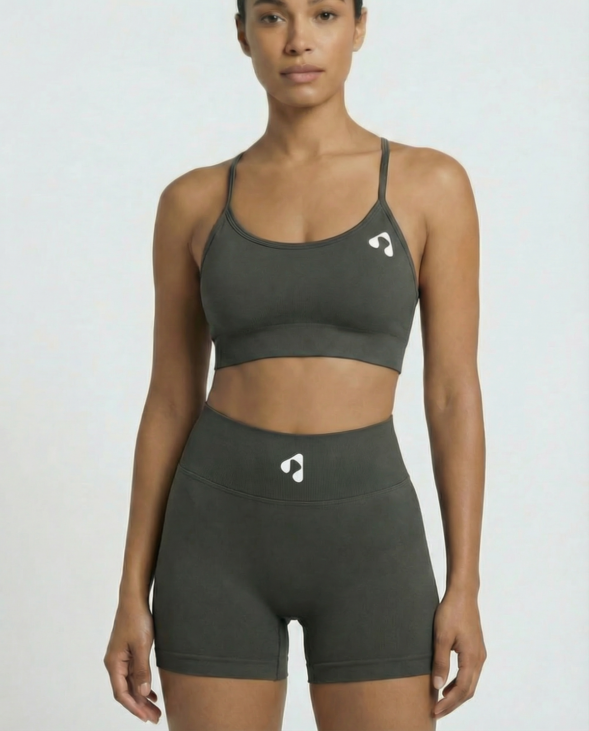 Boost Grey High-Waisted Scrunch Shorts